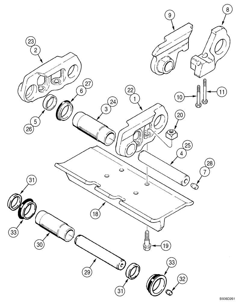 Схема запчастей Case 1150K - (05-09) - TRACK CHAIN, CASE LUBRICATED (CLT) CLOSED GROUSER (11) - TRACKS/STEERING