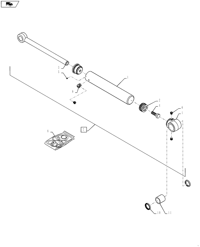 Схема запчастей Case TR270 - (35.723.AA[01]) - BUCKET CYLINDER (SR175,SR200,TR270) (35) - HYDRAULIC SYSTEMS