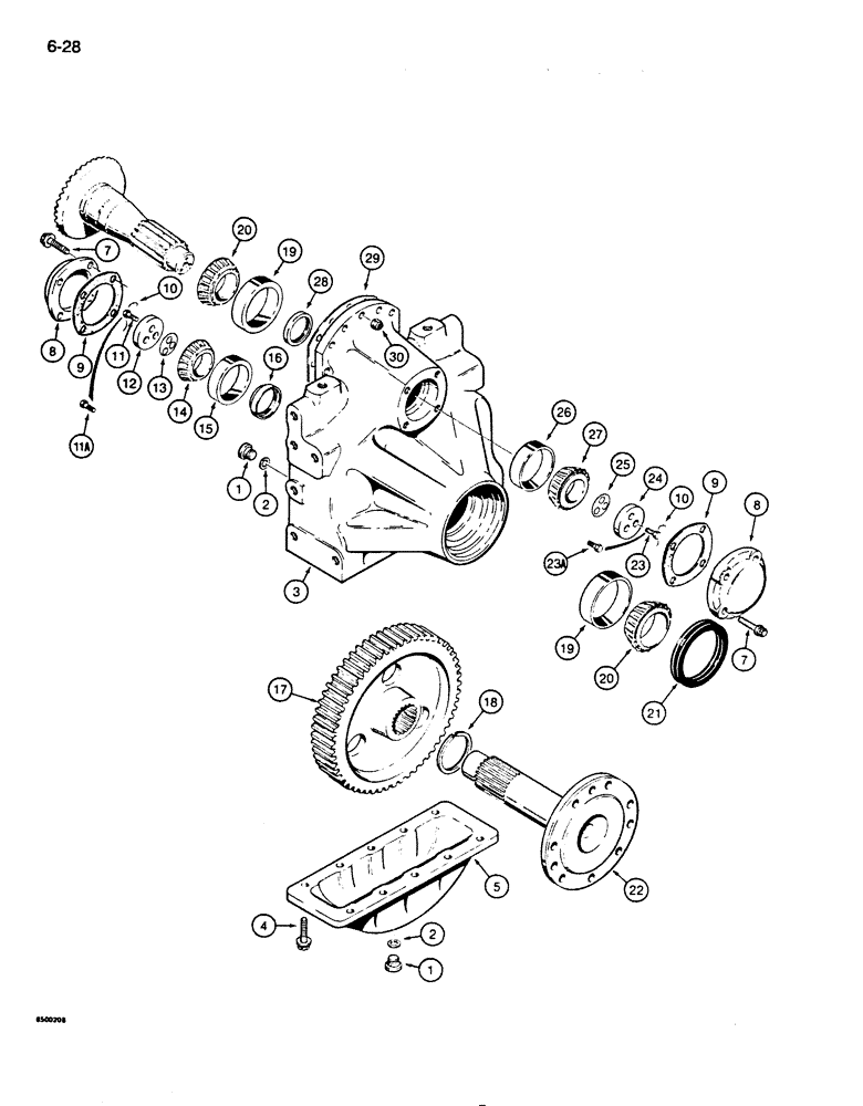 Схема запчастей Case 855D - (6-28) - TRANSMISSION FINAL DRIVE, ALL MODELS EXCEPT 70" (1778 MM) GUAGE LGP DOZER MODELS (06) - POWER TRAIN