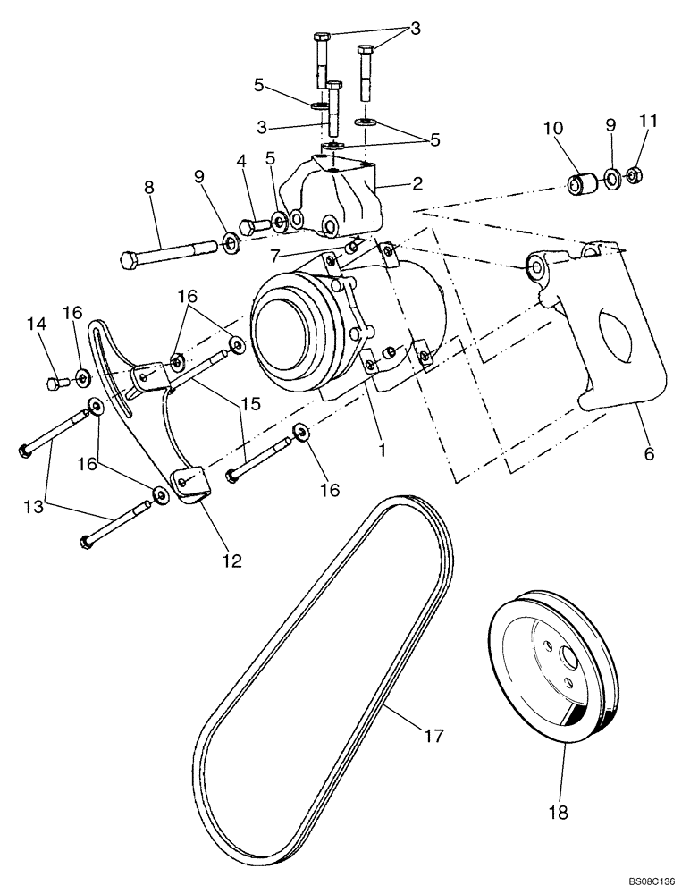 Схема запчастей Case 570MXT - (09-53) - CAB - AIR CONDITIONING COMPRESSOR (09) - CHASSIS/ATTACHMENTS