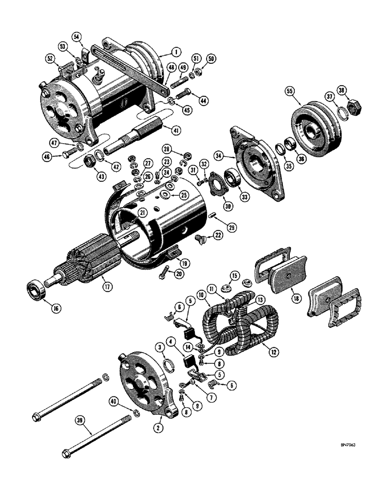 Схема запчастей Case 750 - (050) - R21373 GENERATOR AND MOUNTING PARTS (06) - ELECTRICAL SYSTEMS