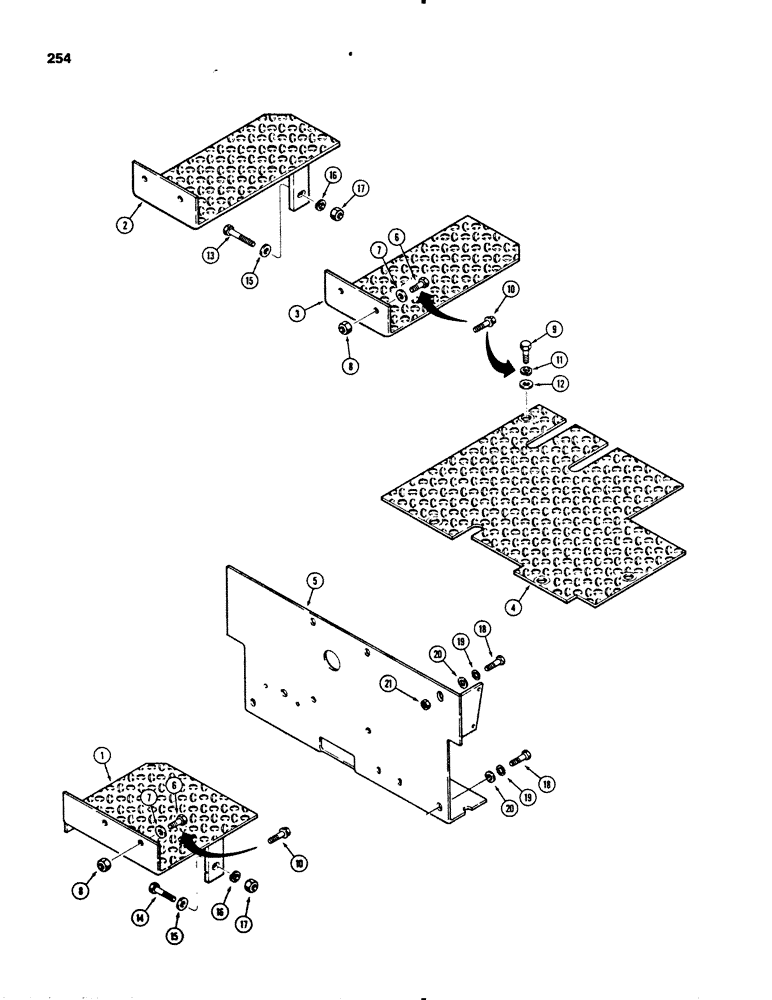 Схема запчастей Case 455B - (254) - FLOOR PLATES (05) - UPPERSTRUCTURE CHASSIS