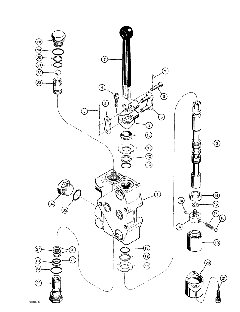 Схема запчастей Case 480F - (8-114) - PTO AND THREE-POINT HITCH CONTROL VALVES, PTO SECTION (08) - HYDRAULICS