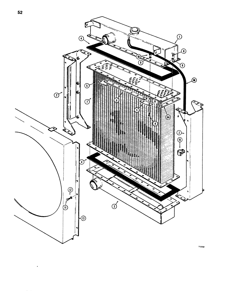 Схема запчастей Case 850B - (052) - RADIATOR, R36354 RADIATOR (01) - ENGINE