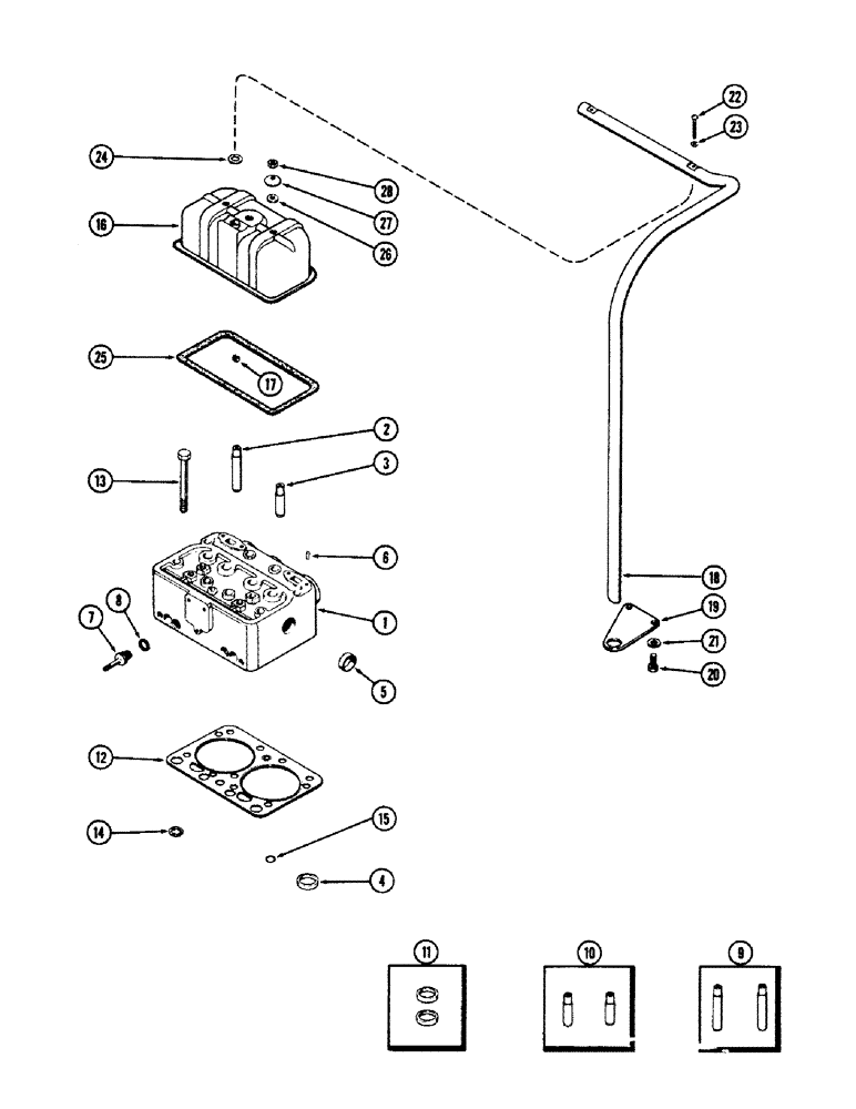 Схема запчастей Case 680CK - (014) - CYLINDER HEAD AND COVER, (267) DIESEL ENGINE (10) - ENGINE