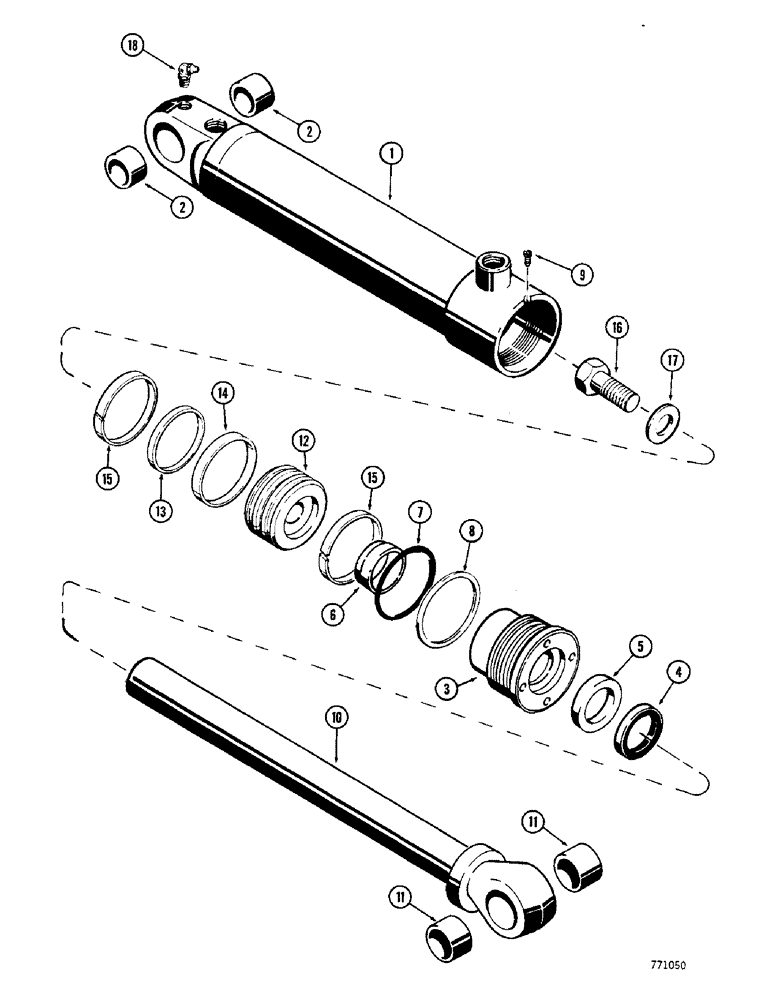 Схема запчастей Case 350 - (302) - G101238 TILT CYLINDER - TILT DOZER, HAS ONE PIECE PISTON (07) - HYDRAULIC SYSTEM