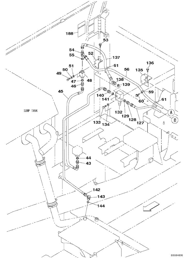 Схема запчастей Case CX470C - (08-060-00[01]) - COUNTERWEIGHT REMOVAL SYSTEM (07) - HYDRAULIC SYSTEM