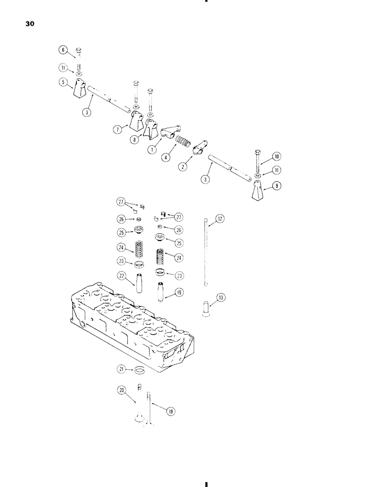 Схема запчастей Case 584C - (030) - VALVE MECHANISM, 207 DIESEL ENGINE (10) - ENGINE