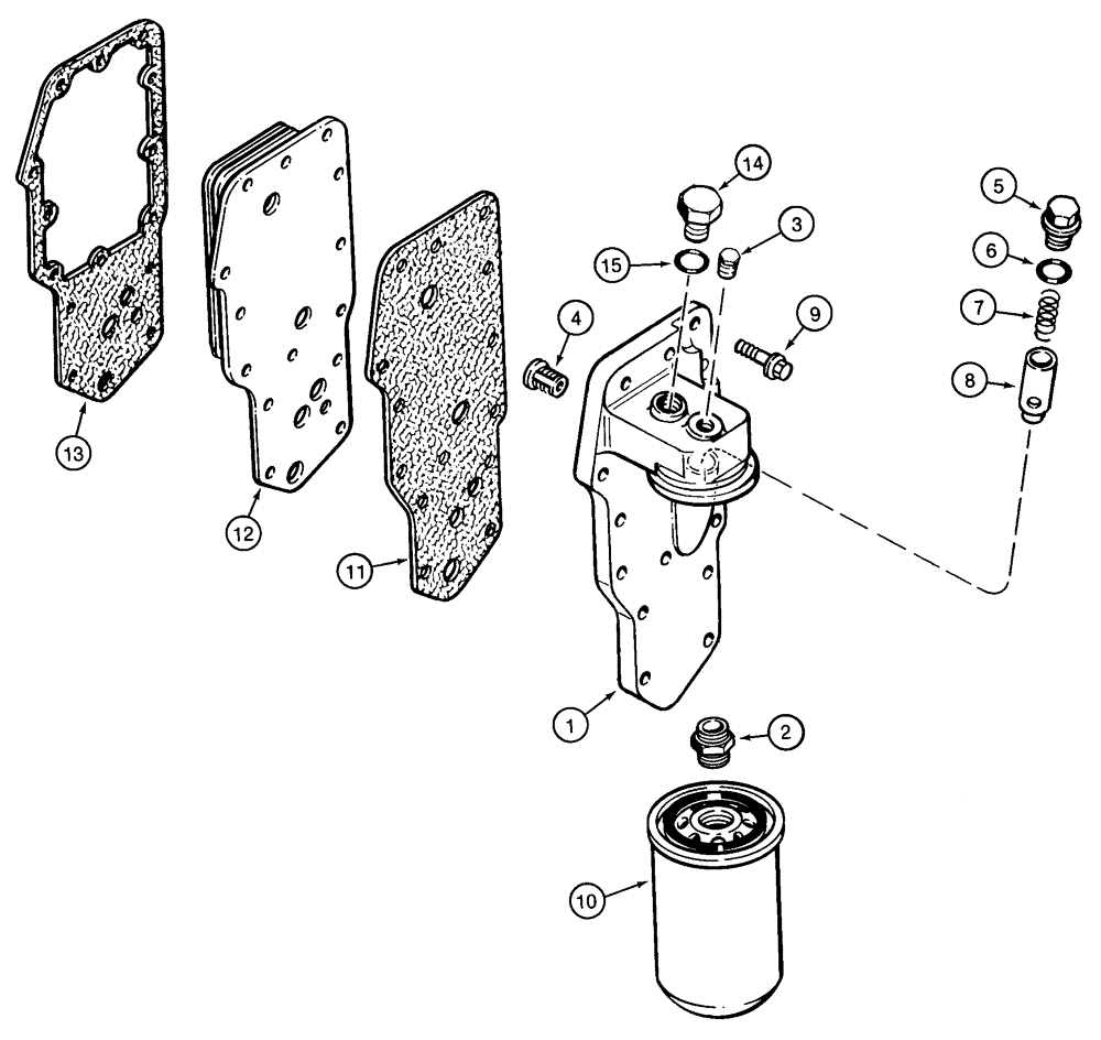 Схема запчастей Case 75XT - (02-13) - FILTER AND COOLER - OIL (02) - ENGINE