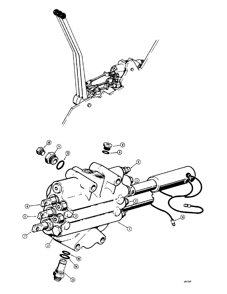 Схема запчастей Case 680CK - (228) - L15308 LOADER CONTROL VALVE (3 SPOOL) (35) - HYDRAULIC SYSTEMS