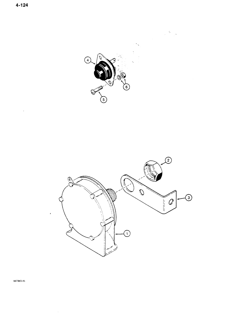 Схема запчастей Case 680K - (4-124) - 12 VOLT HORN (04) - ELECTRICAL SYSTEMS