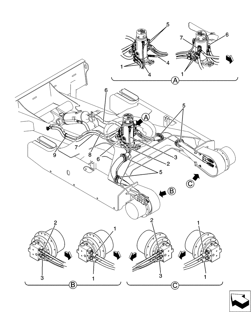 Схема запчастей Case CX31B - (02-012[00]) - HYD LINES, LOW, ANGLE DOZER (35) - HYDRAULIC SYSTEMS