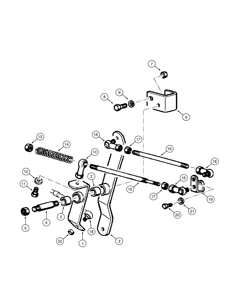 Схема запчастей Case 885 - (03-04[01]) - THROTTLE - LINKS (03) - FUEL SYSTEM