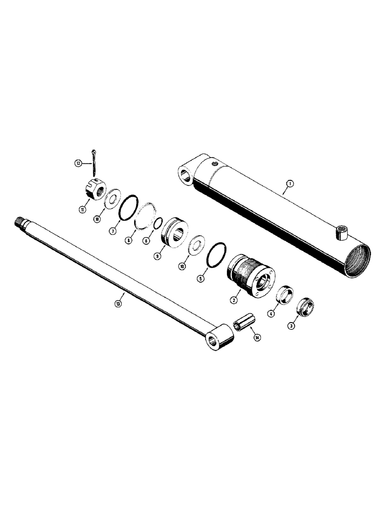 Схема запчастей Case 1500-SERIES - (146) - T40758 WOOD TICK CYLINDER, HAS ROUND ROD EYE USED BEFORE TRAC. SN. 9816144 (35) - HYDRAULIC SYSTEMS