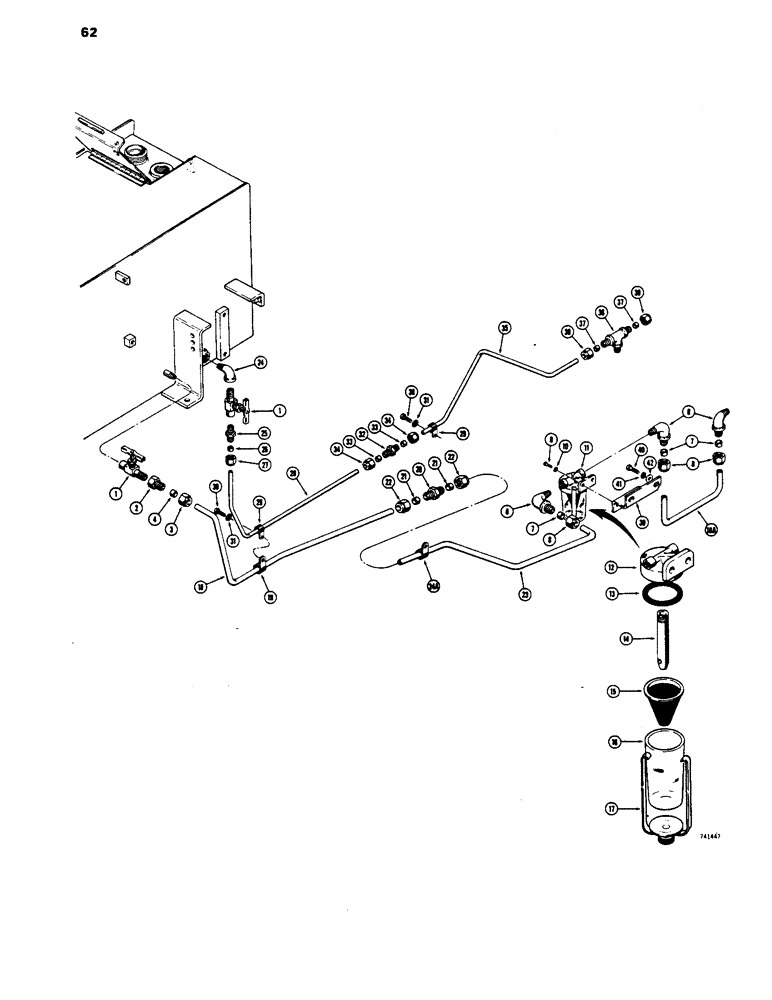 Схема запчастей Case 1450 - (062) - FUEL LINES (03) - FUEL SYSTEM