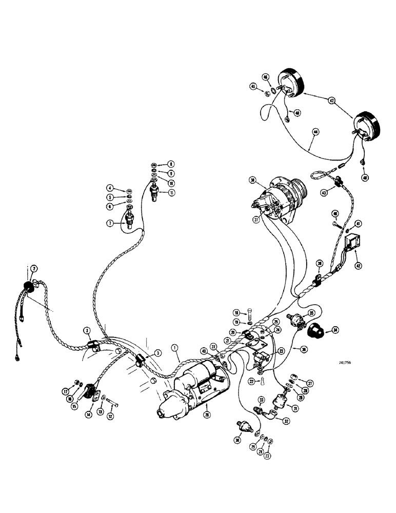 Схема запчастей Case 680CK - (046) - ELECTRICAL SYSTEM, FRONT HARNESS (55) - ELECTRICAL SYSTEMS