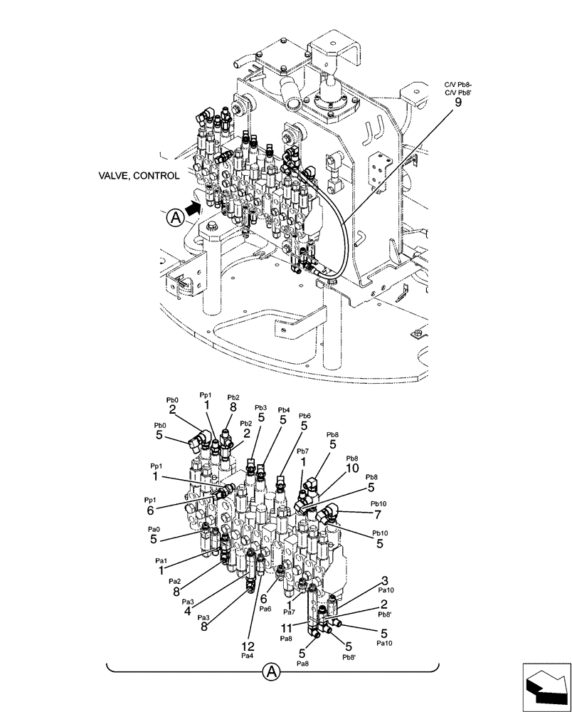 Схема запчастей Case CX31B - (01-051[00]) - CONTROL LINES, MAIN, ANGLE DOZER (35) - HYDRAULIC SYSTEMS