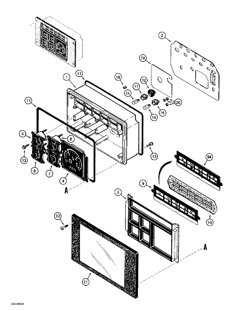 Схема запчастей Case 586E - (4-24) - INSTRUMENT CLUSTER (04) - ELECTRICAL SYSTEMS