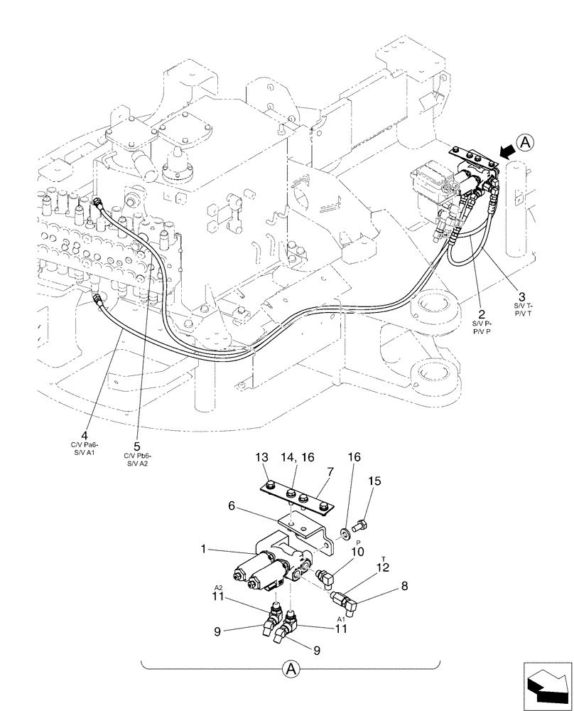 Схема запчастей Case CX50B - (01-048[02]) - CONTROL LINES, VALVE, N & B PROPORTIONAL (35) - HYDRAULIC SYSTEMS