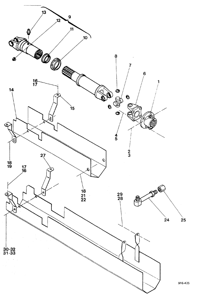 Схема запчастей Case 580F - (104) - UNIVERSAL DRIVE (23) - FOUR WHEEL DRIVE SYSTEM