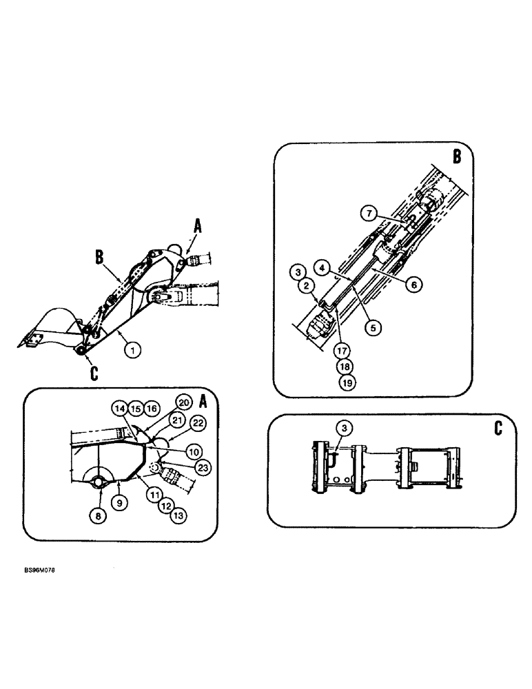 Схема запчастей Case 9060B - (9-088) - LUBRICATION FOR 2.50 M (8 FOOT 3 INCH) ARM (09) - CHASSIS