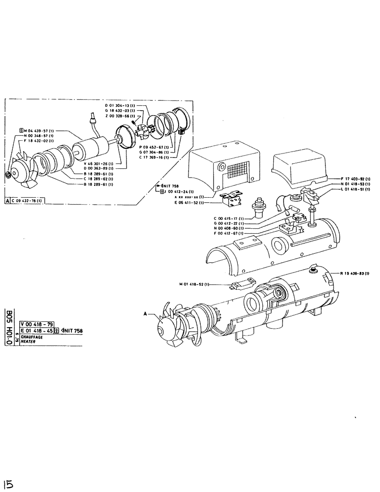Схема запчастей Case SC150L - (015) - HEATER 