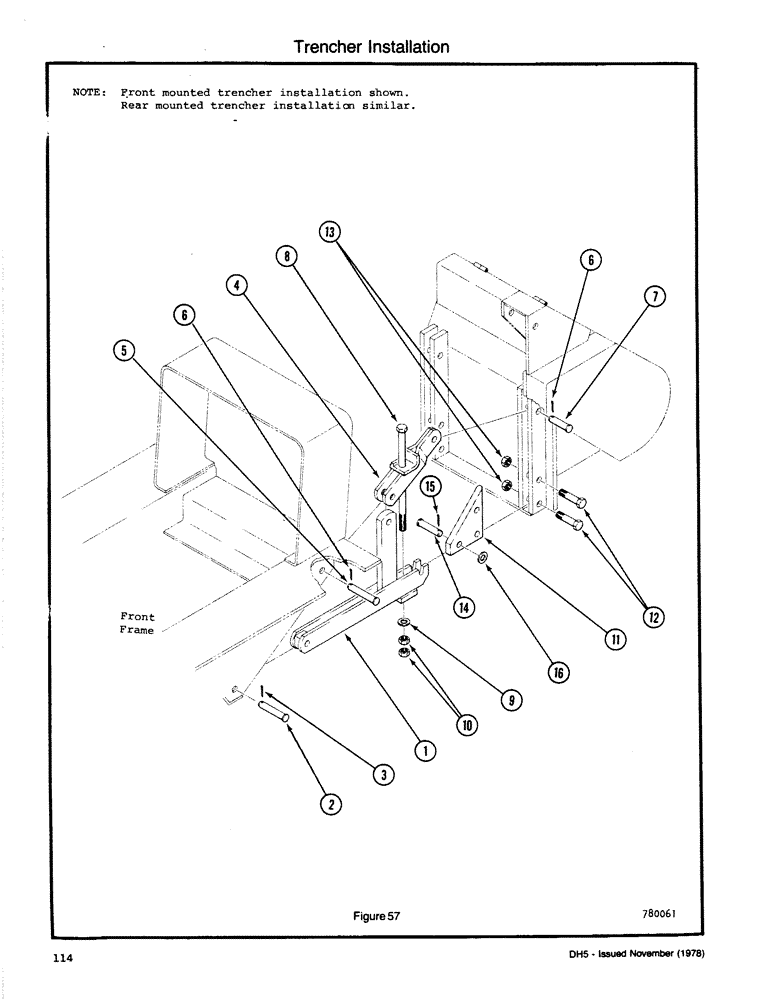 Схема запчастей Case DH5 - (114) - TRENCHER INSTALLATION (89) - TOOLS