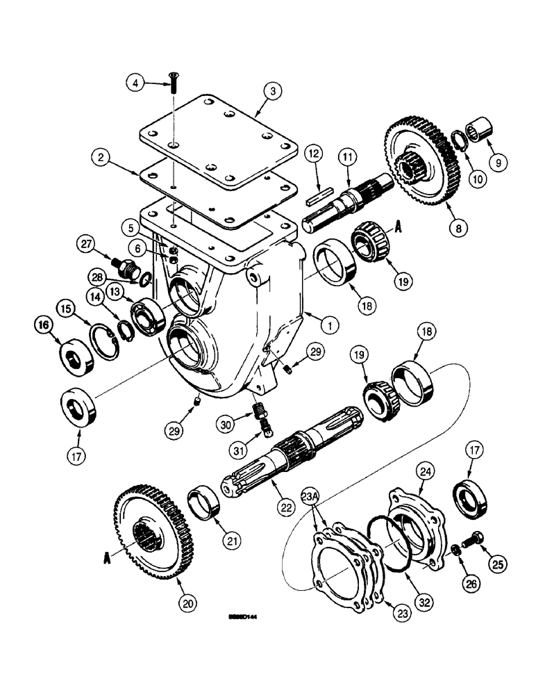 Схема запчастей Case 660 - (9-090) - HYDRA-BORER GEARBOX - H666875 (09) - CHASSIS/ATTACHMENTS