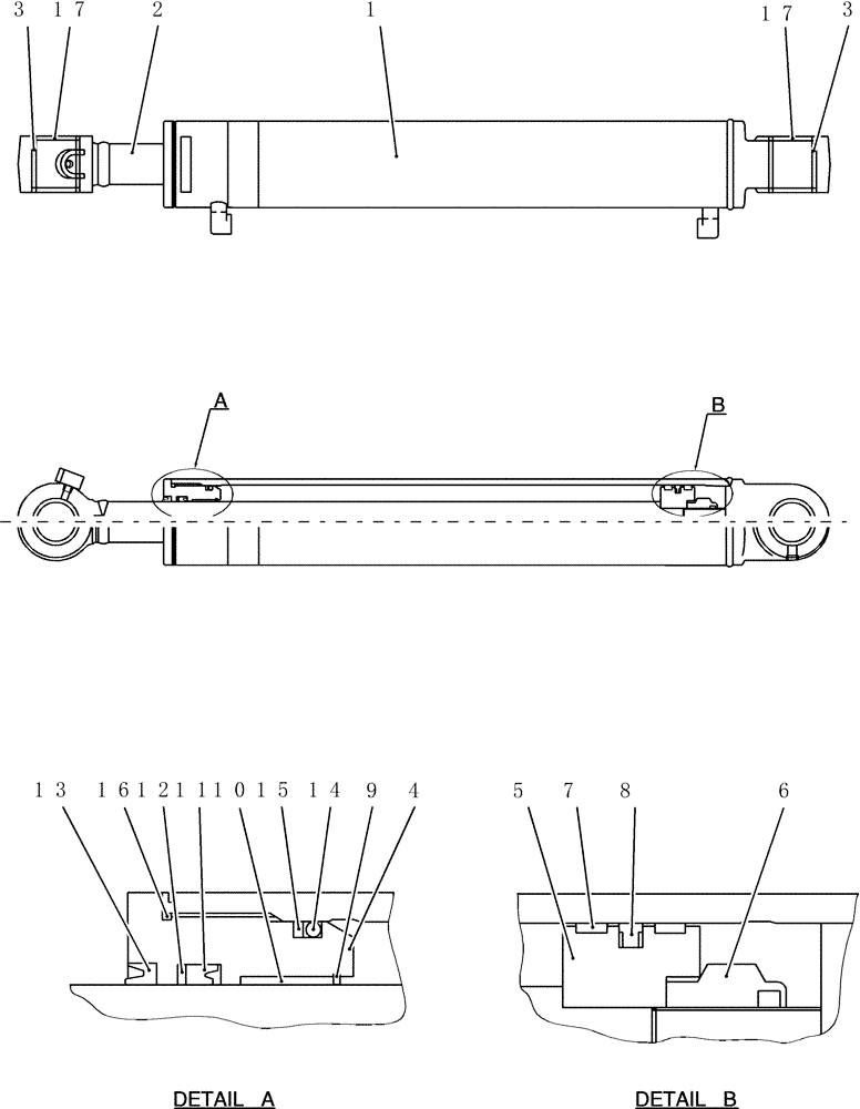 Схема запчастей Case CX50B - (HC770) - CYLINDER ASSEMBLY, SWING (35) - HYDRAULIC SYSTEMS