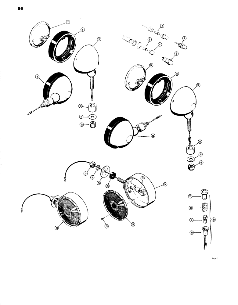 Схема запчастей Case W14 - (056) - LIGHTING EQUIPMENT, INSTRUMENT PANEL LIGHT, IGNITION (04) - ELECTRICAL SYSTEMS