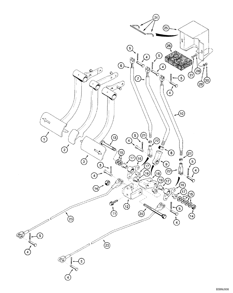 Схема запчастей Case 1150H_IND - (06-25) - TRANSMISSION - LINKAGE, CLUTCH CUTOUT (06) - POWER TRAIN