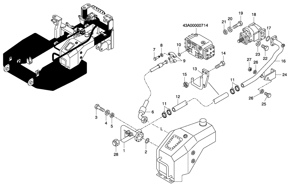 Схема запчастей Case 330 - (43A00010773[03]) - STEERING SYSTEM - HYDRAULIC CIRCUIT (09) - Implement / Hydraulics / Frame / Brakes