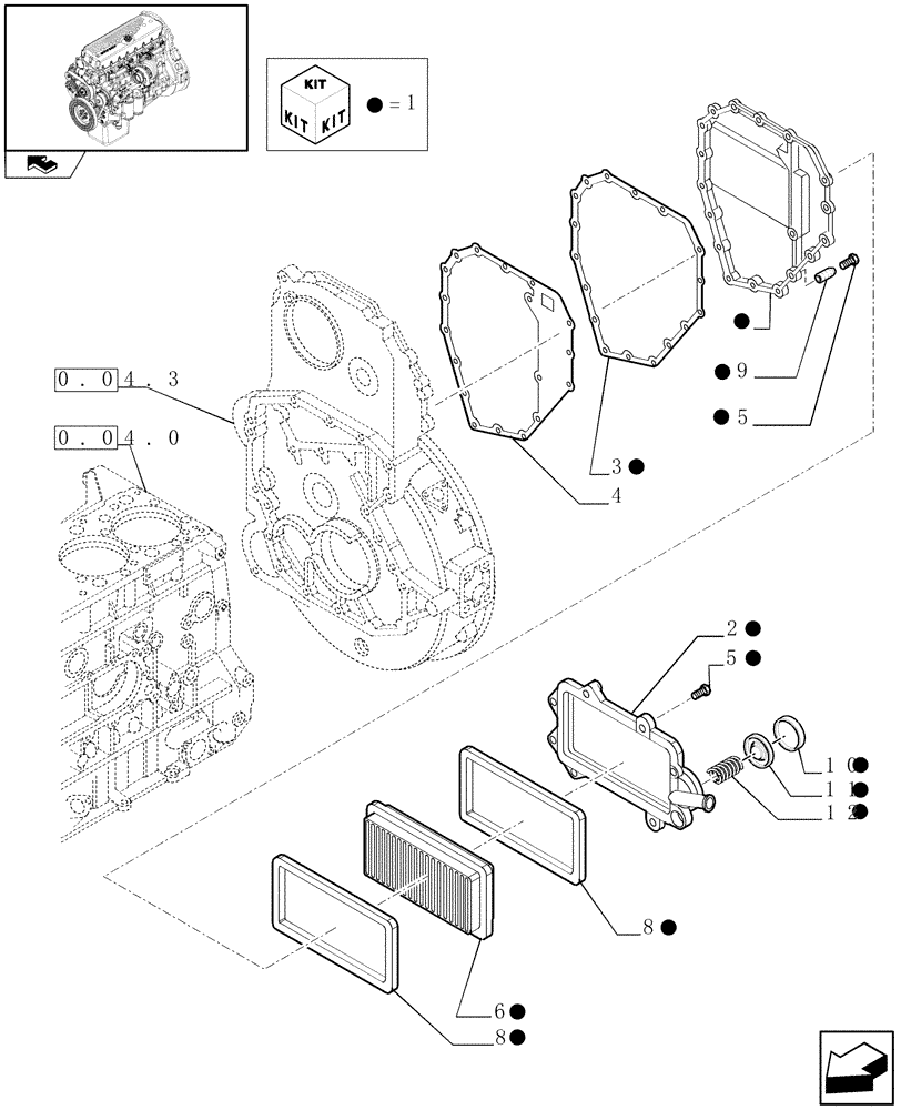 Схема запчастей Case F3AE0684S E908 - (0.04.5) - ENGINE BREATHERS (500386078) 