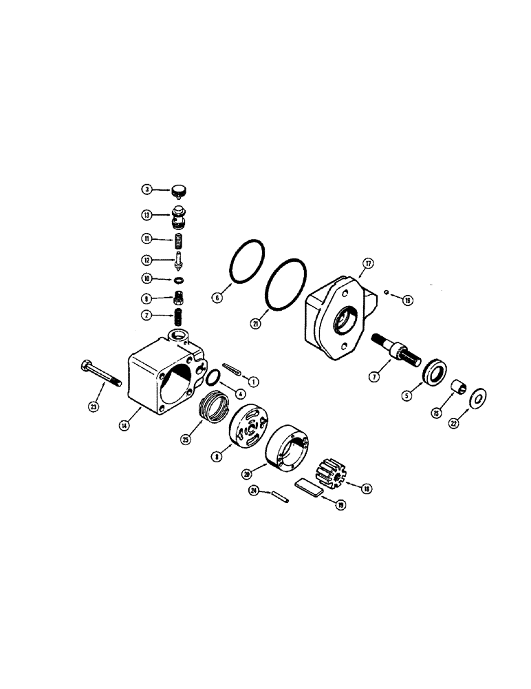 Схема запчастей Case W8E - (114) - L10898 POWER STEERING PUMP, A17531 POWER STEERING RESERVOIR (05) - STEERING