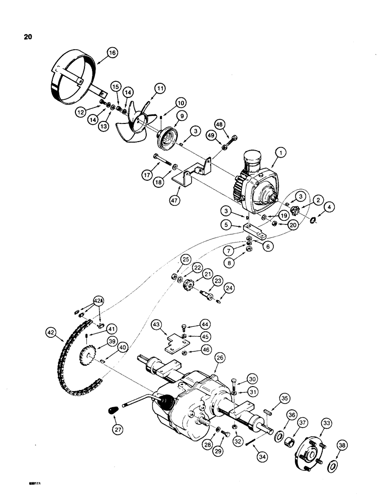 Схема запчастей Case TL200 - (20) - HYDROSTATIC TRANSMISSION AND TRANSAXLE 