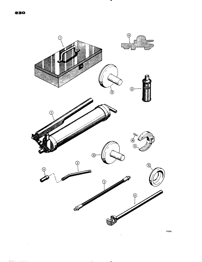 Схема запчастей Case 1150 - (230) - TOOLS (05) - UPPERSTRUCTURE CHASSIS