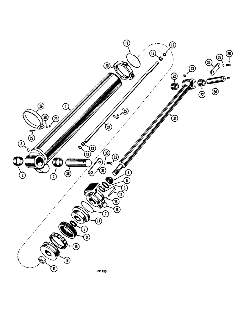 Схема запчастей Case W8B - (226) - A17882 AND A17883 LOADER LIFT CYLINDERS (07) - HYDRAULIC SYSTEM