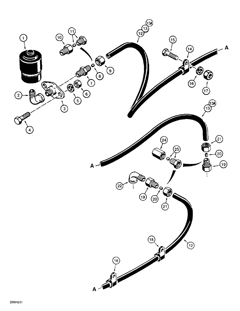 Схема запчастей Case 1155E - (2-136) - AIR RESTRICTION INDICATOR (02) - ENGINE