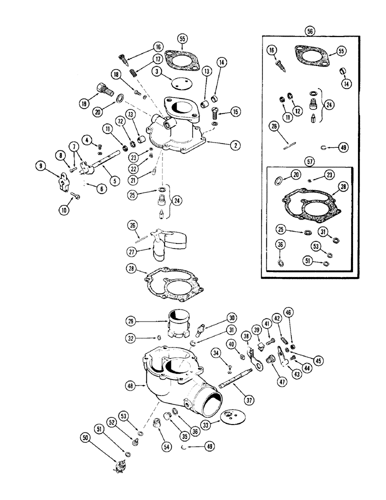 Схема запчастей Case W10C - (048) - A24552 CARBURETOR, WITH DRY TYPE AIR CLEANER, (377) SPARK IGNITION ENGINE (03) - FUEL SYSTEM