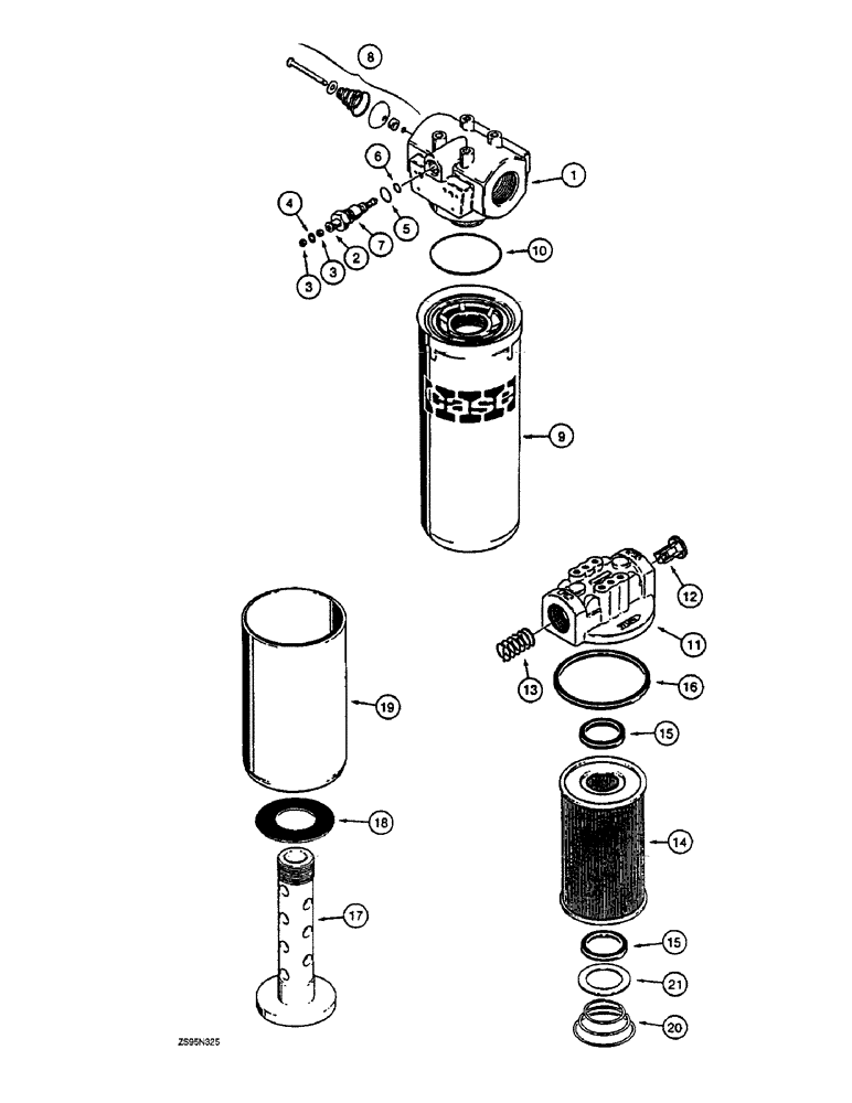 Схема запчастей Case 1155E - (6-56) - TRANSMISSION OIL FILTER ASSEMBLIES, R54348 TRANS OIL FILTER (06) - POWER TRAIN