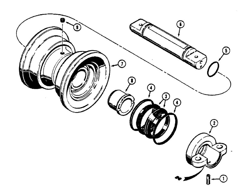 Схема запчастей Case 450 - (128) - R33565 TRACK ROLLER, FOR IDENTIFICATION - SEE REF NO. 2 OF ILLUSTRATION (04) - UNDERCARRIAGE