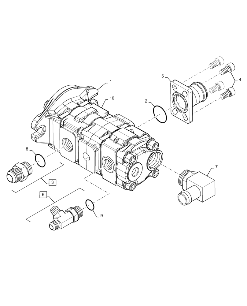 Схема запчастей Case TR320 - (35.220.03[01]) - ENHANCED HIGH FLOW, GEAR PUMP (SR250,SV300,TR320,TV380) (35) - HYDRAULIC SYSTEMS