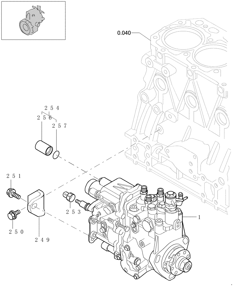 Схема запчастей Case CX31B - (0.140[01]) - FUEL INJECTION PUMP (10) - ENGINE