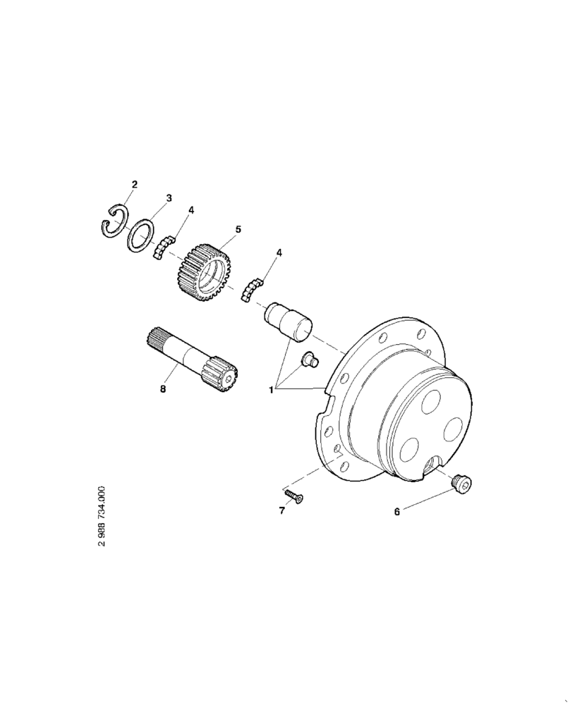 Схема запчастей Case 321E - (02.221[2988734000]) - WHEEL HUB PLANETARY GEAR (25) - FRONT AXLE SYSTEM