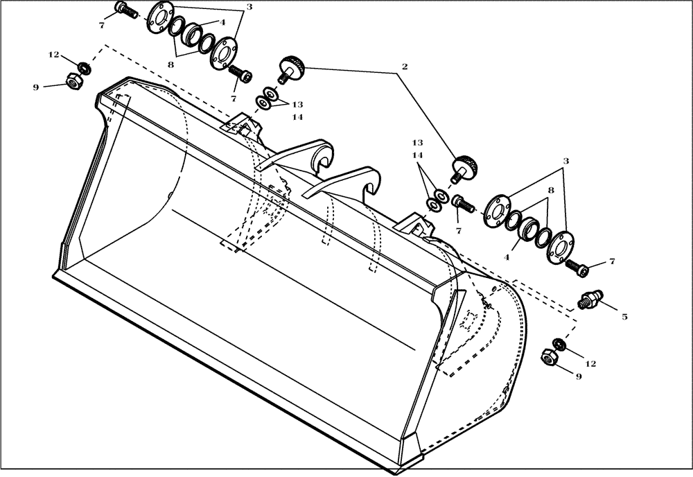 Схема запчастей Case 321D - (64.194[2989611000]) - LOADING BUCKET ASSEMBLY PARTS 1000L 2100M 3+U (82) - FRONT LOADER & BUCKET