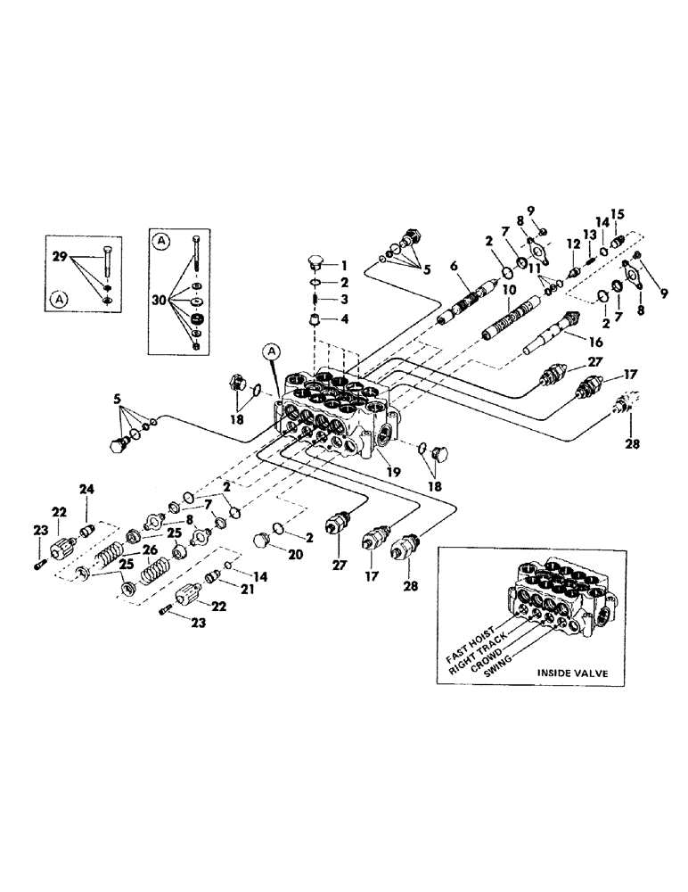 Схема запчастей Case 35EC - (143) - 4-SPOOL MAIN CONTROL VALVE, (USED WITH SWING, CROWD, RIGHT TRACK AND FAST HOIST CIRCUITS) (07) - HYDRAULIC SYSTEM