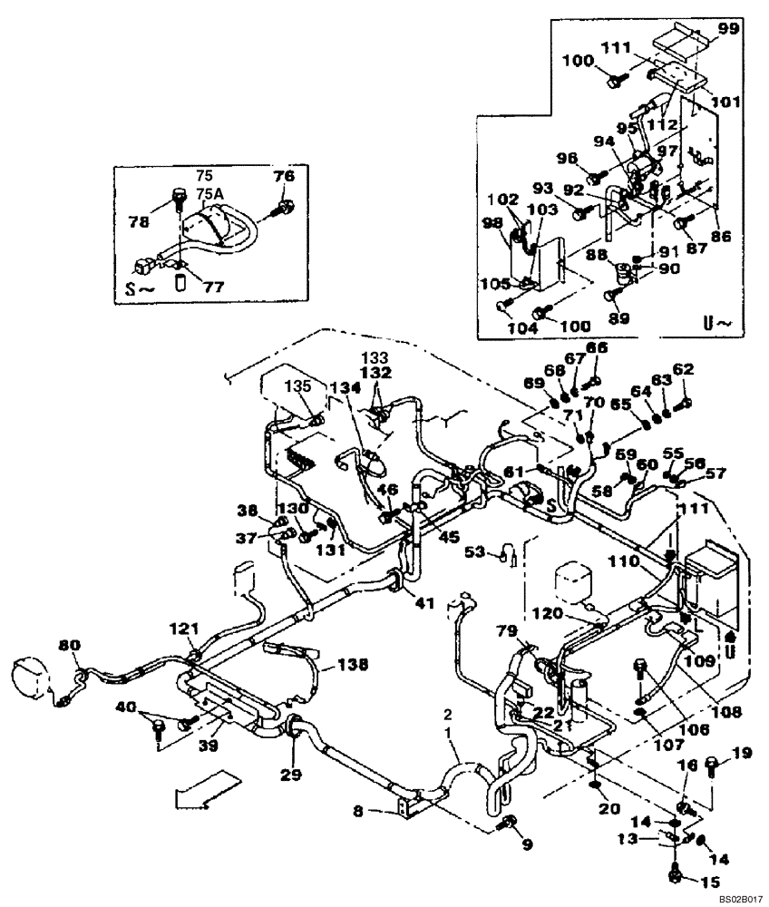 Схема запчастей Case CX130 - (04-01) - ELECTRICAL - CHASSIS, UPPERSTRUCTURE (04) - ELECTRICAL SYSTEMS