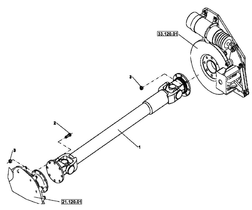 Схема запчастей Case PT240 - (27.124.01) - DRIVE SHAFT (GROUP 146-ND144851) (27) - REAR AXLE SYSTEM