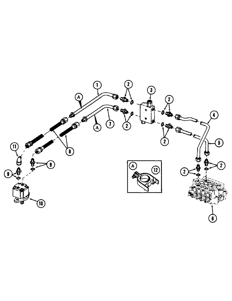 Схема запчастей Case 880B - (172) - SWING MOTOR TUBING (07) - HYDRAULIC SYSTEM