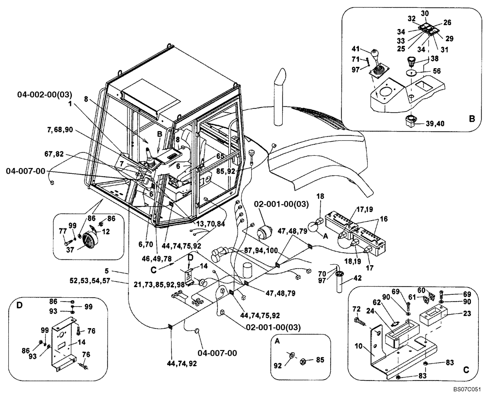 Схема запчастей Case SV216 - (55.100.01[01]) - WIRING INSTALLATION (UNTIL P.I.N. DDD001214) (GROUP 408) (ND133639) (55) - ELECTRICAL SYSTEMS